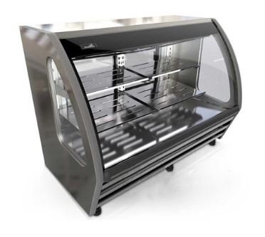 Imbera Bhs-150 Vitrina Horizontal Exhibidora Cristal Curvo 2 Puertas 12 pies