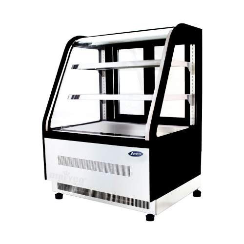 VITRINA A PISO VIDRIOS CURVOS 90 cm