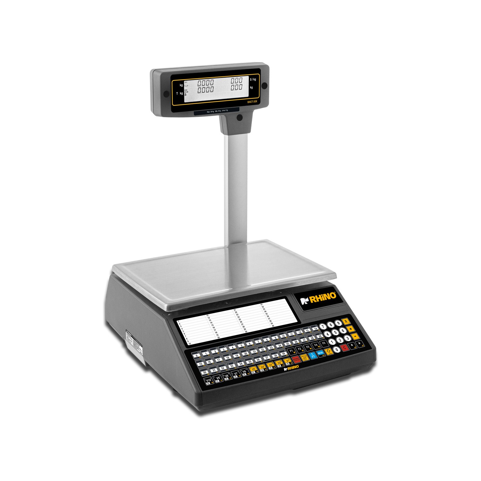 Bascula Etiquetadora 30 Kg Rhino con Ethernet y wi-fi BAET-30X