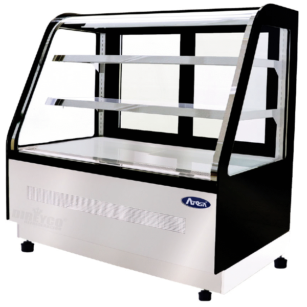 VITRINA A PISO VIDRIO CURVO 120 cm