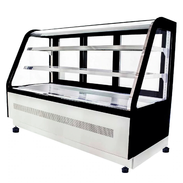 VITRINA A PISO VIDRIO CURVO 170 cm