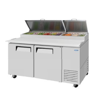 Mesa Refrigerada De Preparación 2 Puertas Sólidas 20 Pies Cúbicos MRPS-67-2S