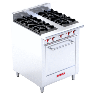 Estufa a Gas 4 Quemadores Abiertos Octagonales, 2 Parrillas Superiores, Horno Mediano Coriat EC-4-HM DE PISO MASTER 17010111