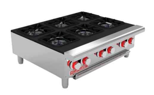 Parrilla a Gas 6 Quemadores Octagonales, 3 Parrillas Superiores Coriat PCV-6 MASTER DE MESA 250110311