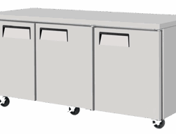 Mesa Refrigeradora Bajo Barra 3 Puertas Solidas, 18.8 Pies cubicos MRBBS-72-3S