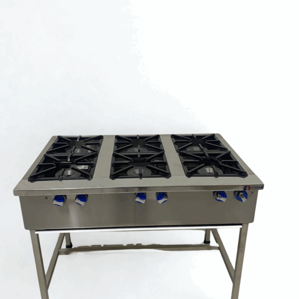 Estufa 6 quemadores alta presion 114*75*90